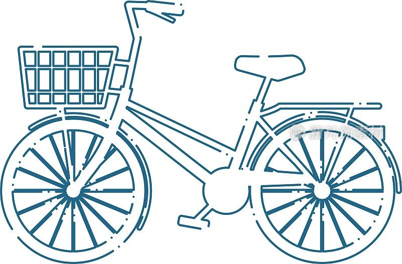 带有模糊线的简单自行车的插图/插图材料(矢量插图)